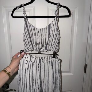 Striped Black and White two piece